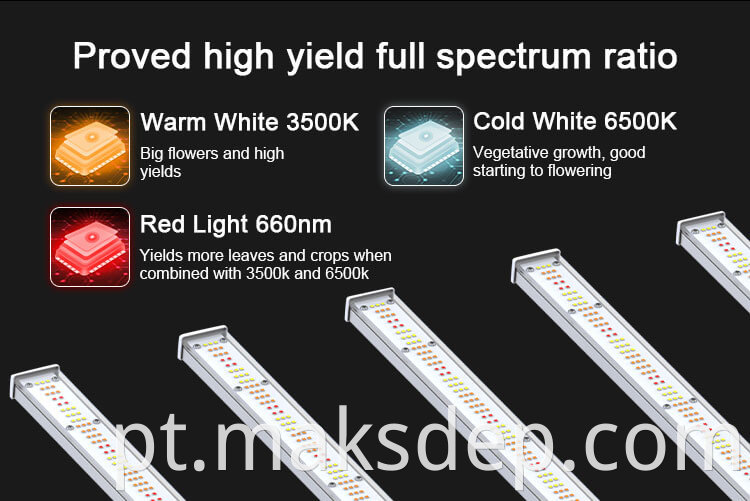 spectum 1000w 800w 720w 645w led grow light bars